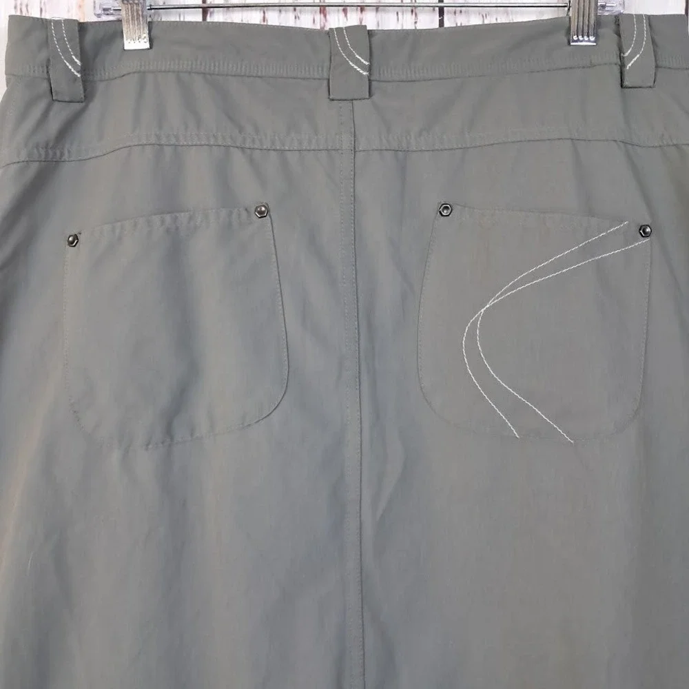 Mountain Hardwear Hiking Skirt 12 Outdoor Utility Nylon Ruched Lined Zip Pockets